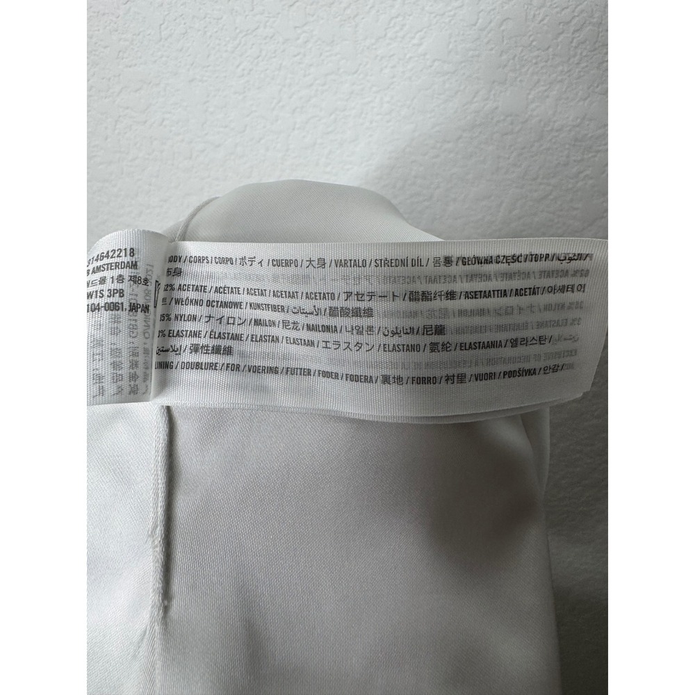 Abercrombie & Fitch Satin Corset Crop Top Silver White Sweetheart Neck Size S - Picture 9 of 11